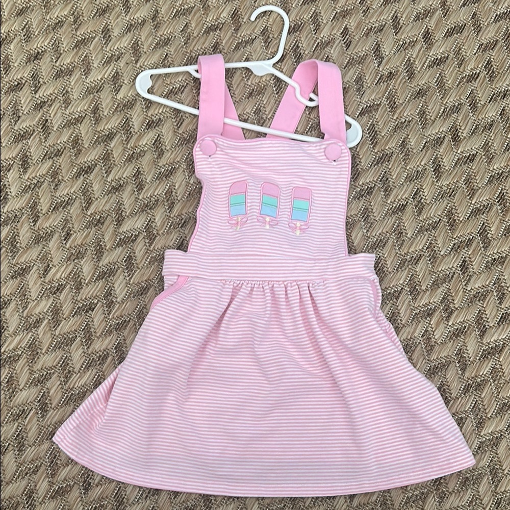 Pink Striped Dress with Ice Cream Design
